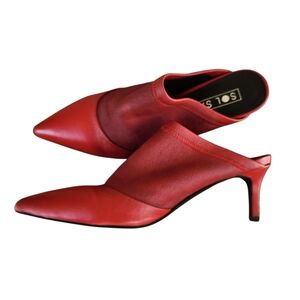[7.5] Sol Sana Women's Red Heeled Mules Size EU 39 US 8